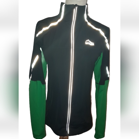 L.L. Bean Running Athletic Black And Green Jacket Small - Picture 1 of 9